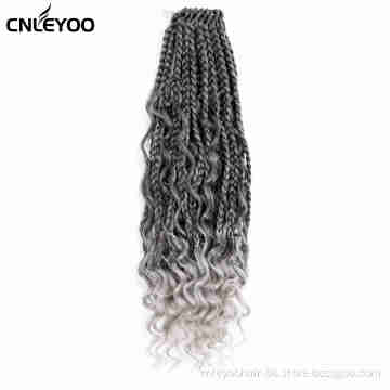 12 inch Grey Bohemian Box Braid Crochet Hair Short BOHO GoddessCrochet Box Braiding Hair Extension